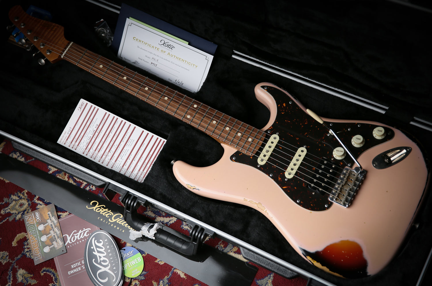 ギター XOTIC XCS-2 shell pink medium Aged Xotic XSC-2 - Shell Pink over 3TB / Heavy Aged / Alder / R