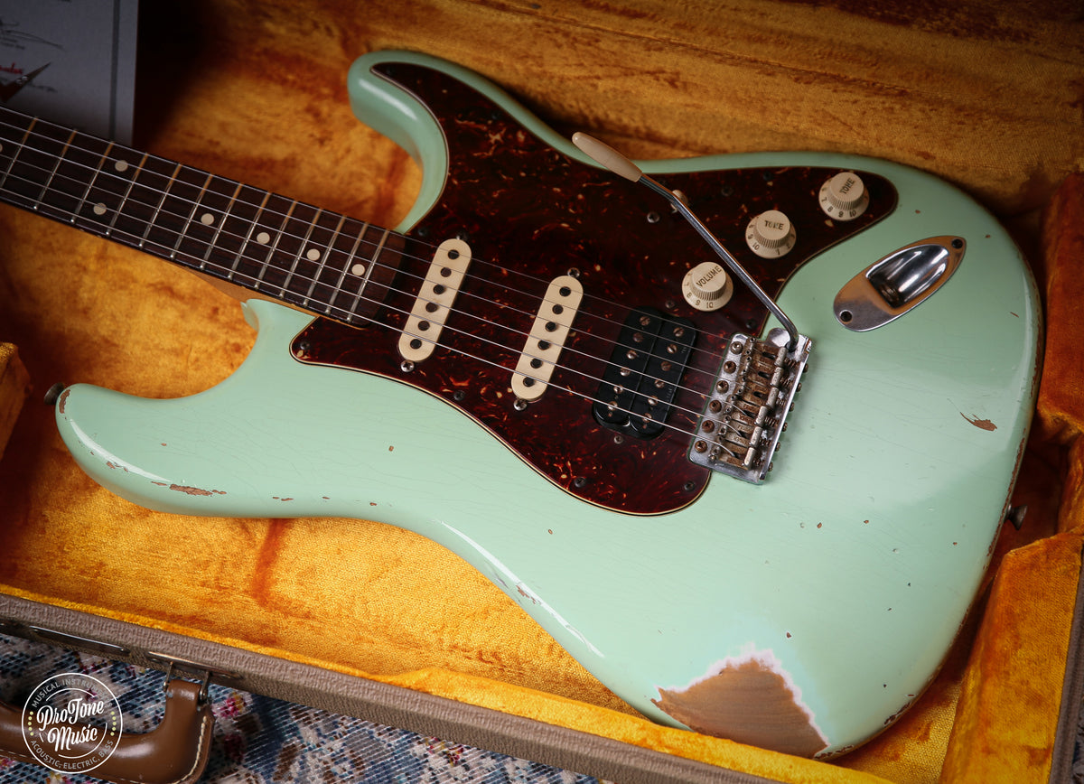 Fender USA Custom Shop 1960 HSS Stratocaster Relic Surf Green - ProTone Music Limited