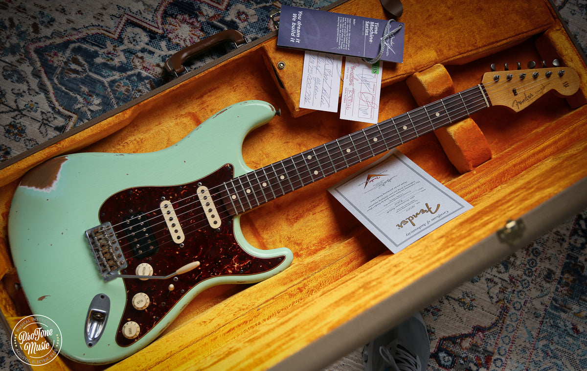 Fender USA Custom Shop 1960 HSS Stratocaster Relic Surf Green - ProTone Music Limited