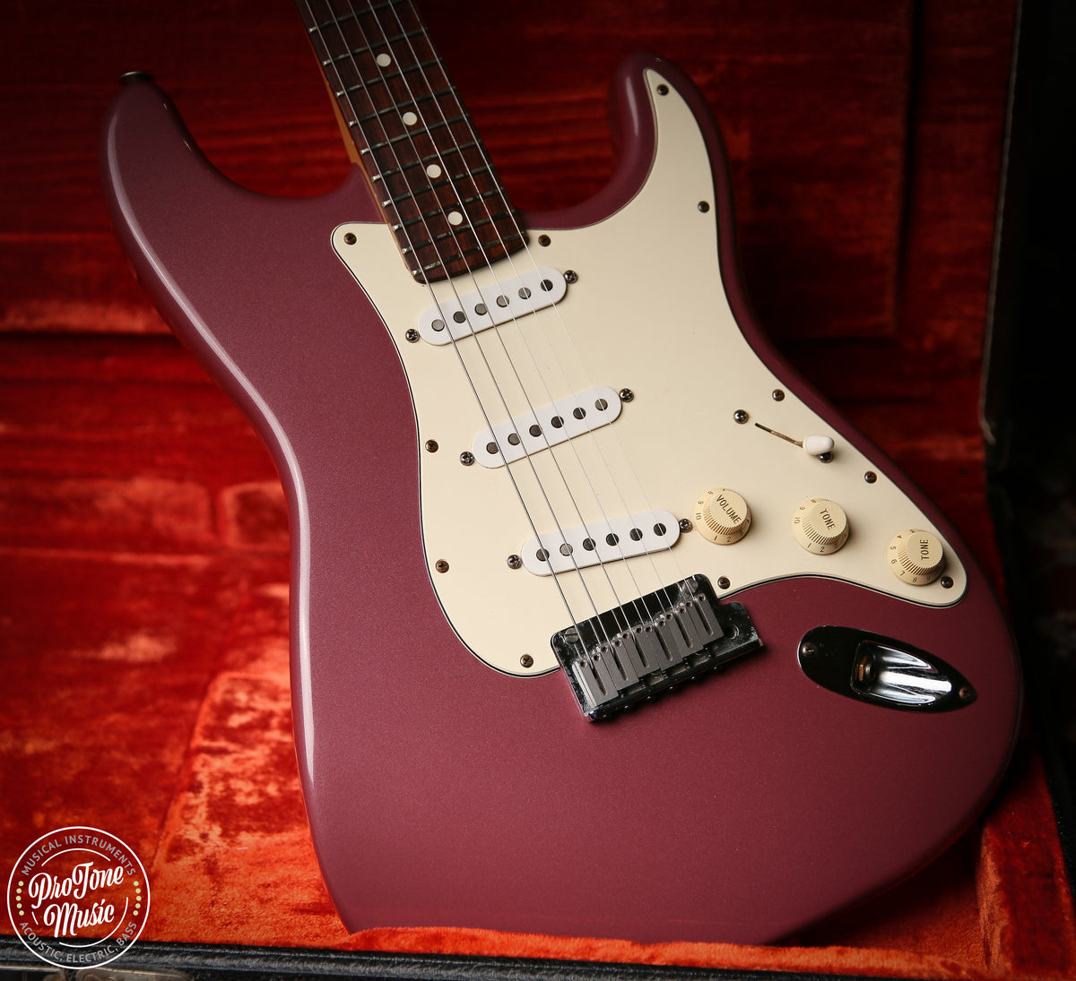 1995 Fender American Stratocaster Matching Headstock Burgundy Mist - ProTone Music Limited