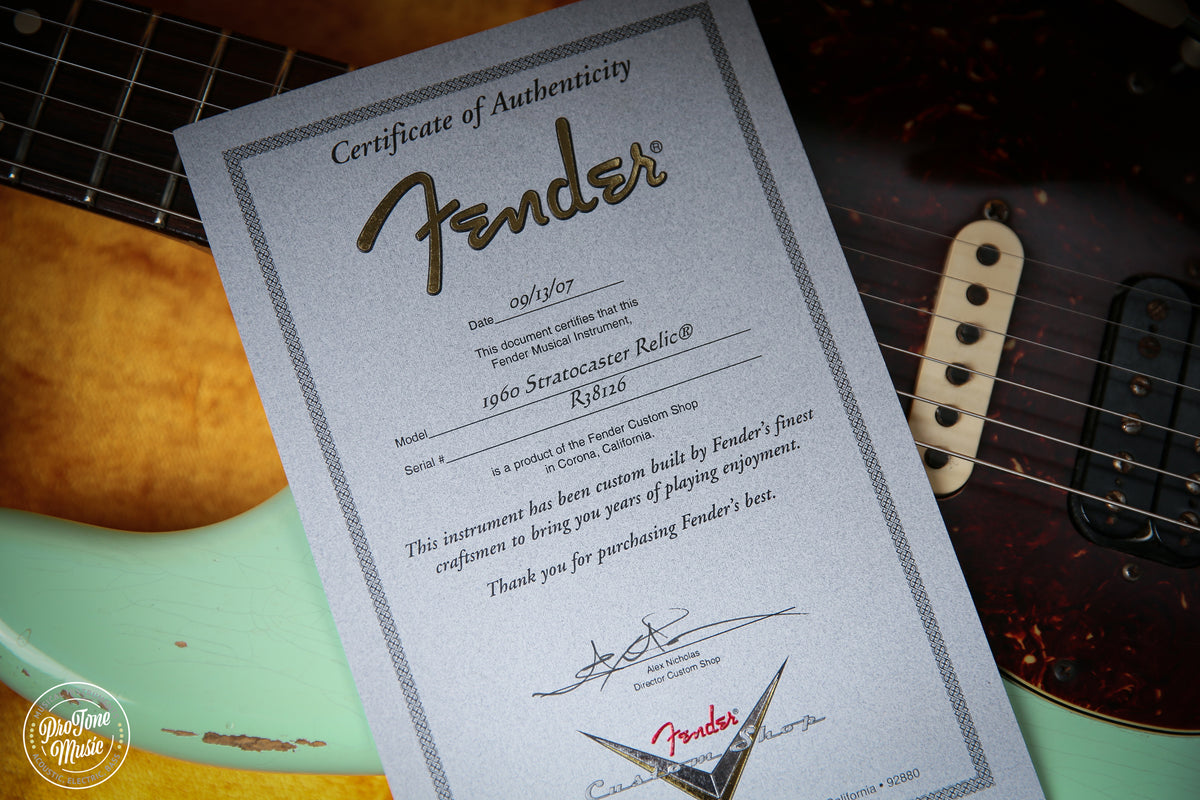 Fender USA Custom Shop 1960 HSS Stratocaster Relic Surf Green - ProTone Music Limited