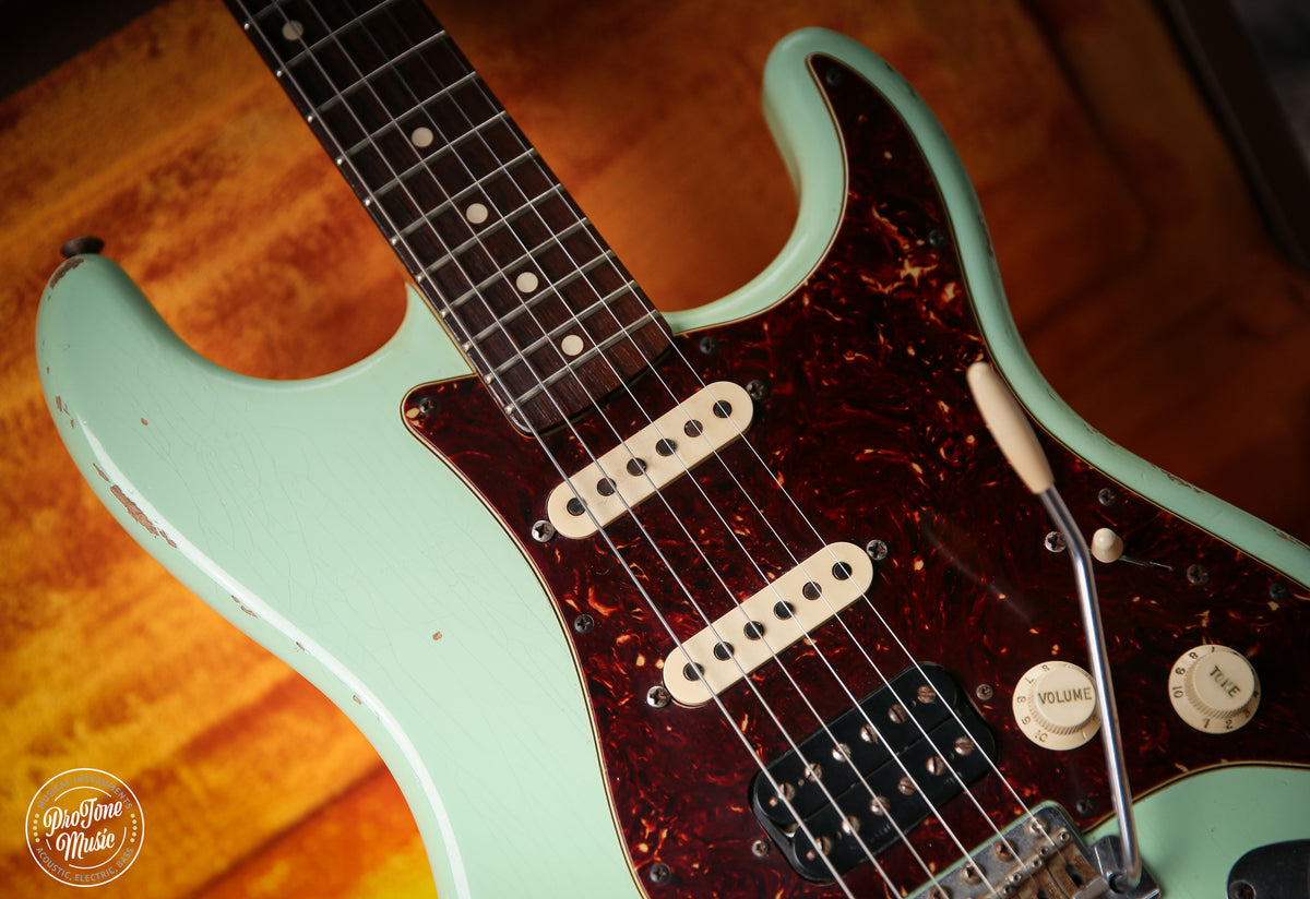 Fender USA Custom Shop 1960 HSS Stratocaster Relic Surf Green - ProTone Music Limited