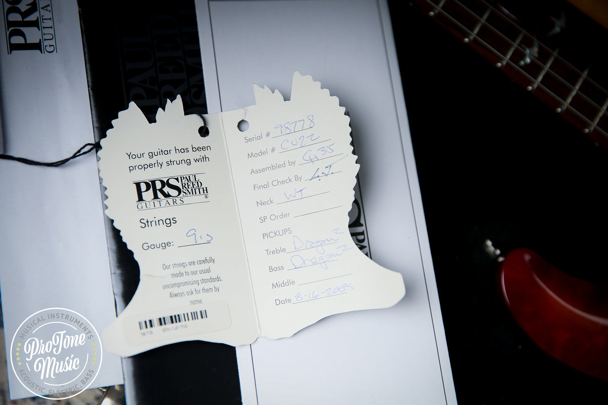 2005 PRS Paul Reed Smith Custom 22 20th Anniversary Dark Cherry Sunburst - ProTone Music Limited