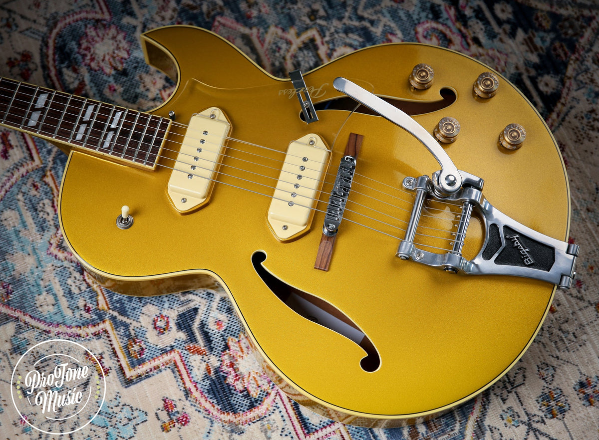 Peerless Gigmaster SC Hollow Body Metallic Gold - ProTone Music Limited