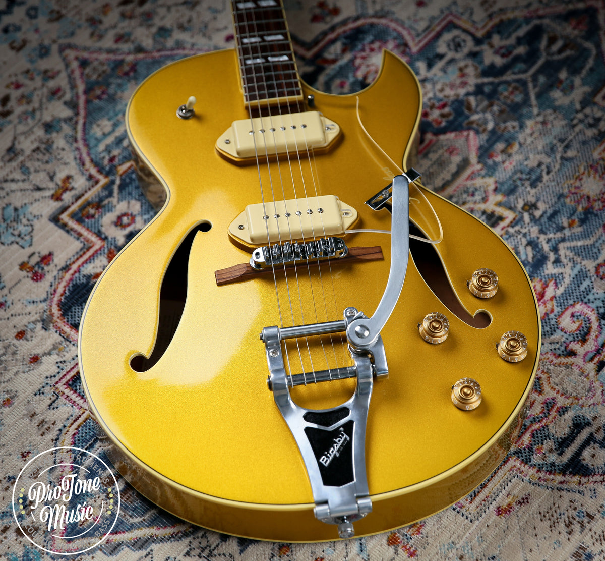 Peerless Gigmaster SC Hollow Body Metallic Gold - ProTone Music Limited