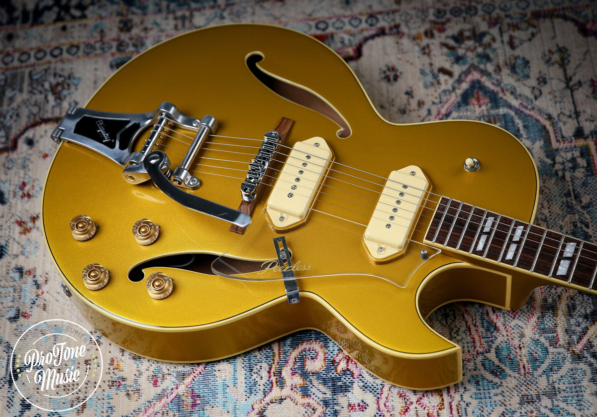 Peerless Gigmaster SC Hollow Body Metallic Gold - ProTone Music Limited