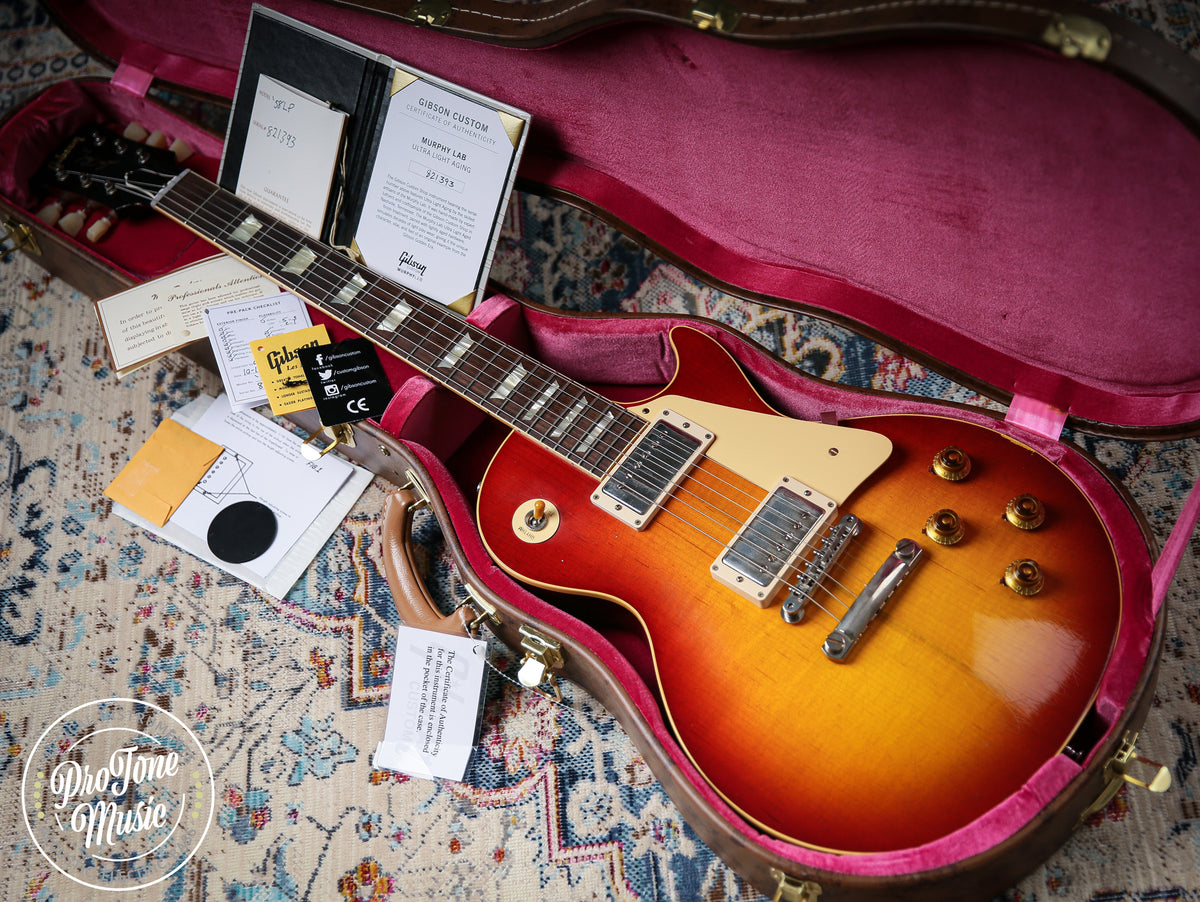 2022 Gibson Custom Shop 1958 Les Paul Murphy Lab Ultra Light Aged Washed Cherry Sunburst