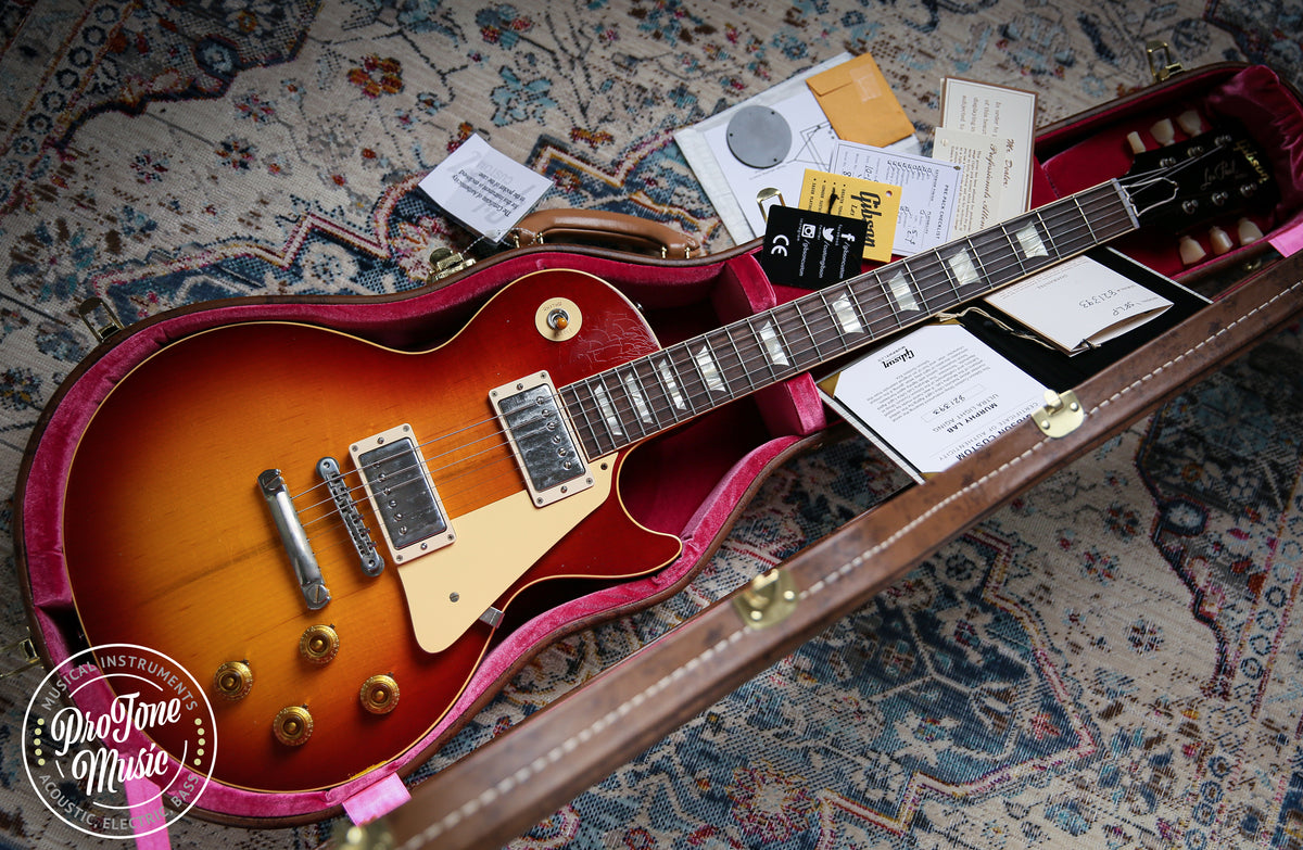 2022 Gibson Custom Shop 1958 Les Paul Murphy Lab Ultra Light Aged Washed Cherry Sunburst