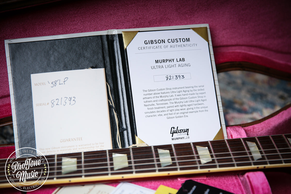 2022 Gibson Custom Shop 1958 Les Paul Murphy Lab Ultra Light Aged Washed Cherry Sunburst