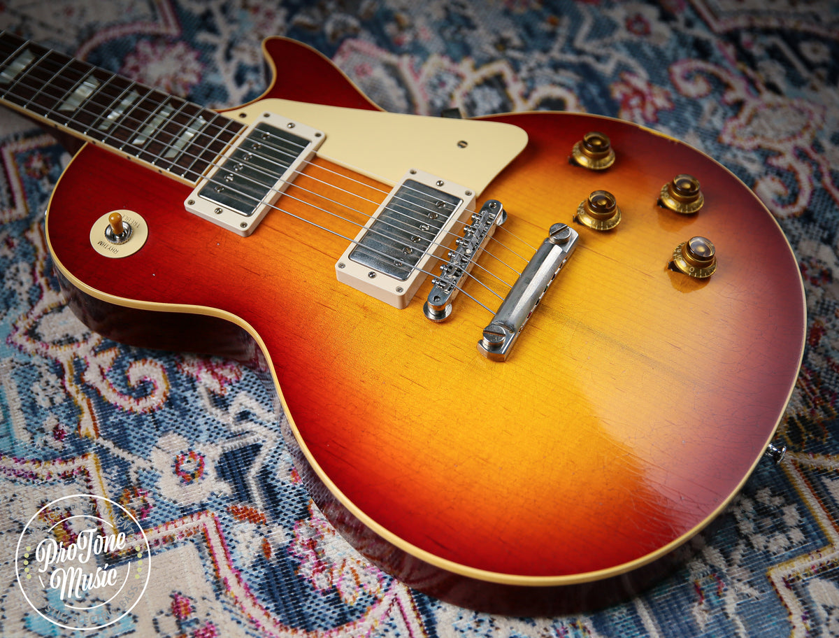 2022 Gibson Custom Shop 1958 Les Paul Murphy Lab Ultra Light Aged Washed Cherry Sunburst