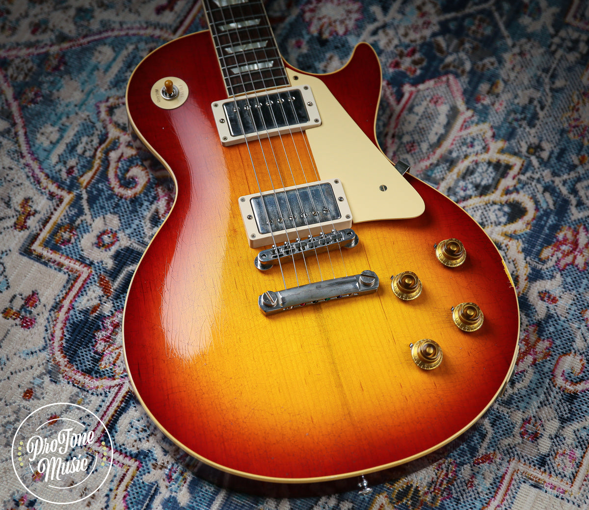 2022 Gibson Custom Shop 1958 Les Paul Murphy Lab Ultra Light Aged Washed Cherry Sunburst