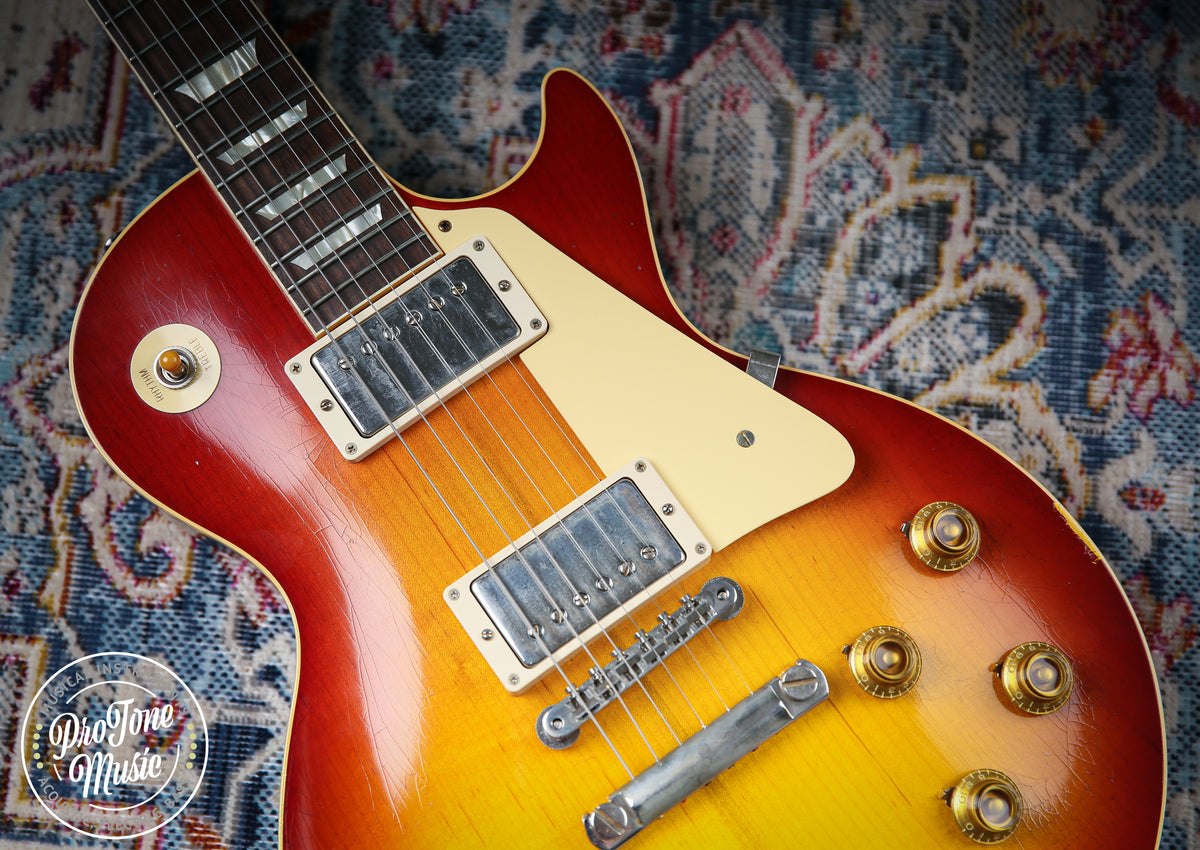 2022 Gibson Custom Shop 1958 Les Paul Murphy Lab Ultra Light Aged Washed Cherry Sunburst