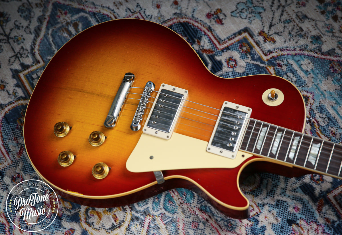 2022 Gibson Custom Shop 1958 Les Paul Murphy Lab Ultra Light Aged Washed Cherry Sunburst