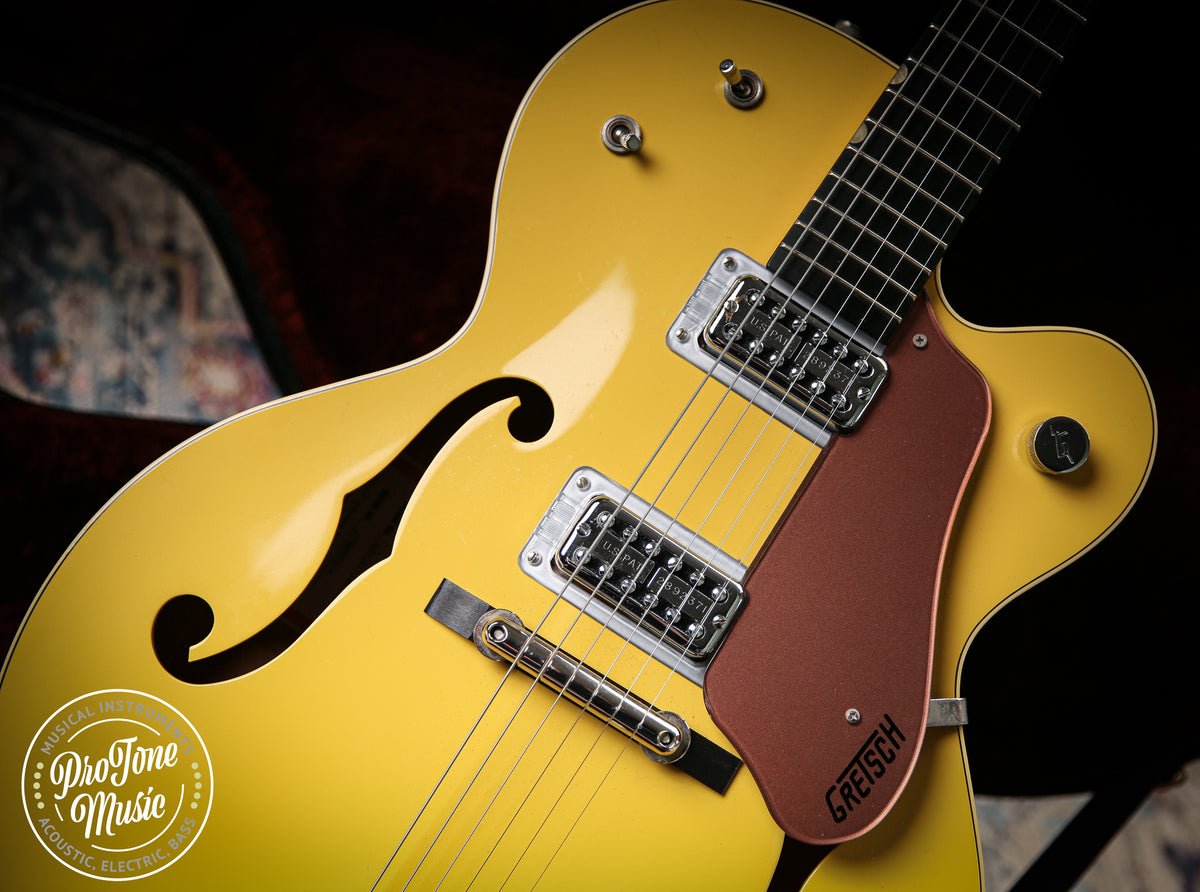 Gretsch G6118T 120th Anniversary Model Bamboo Yellow over Copper - ProTone Music Limited