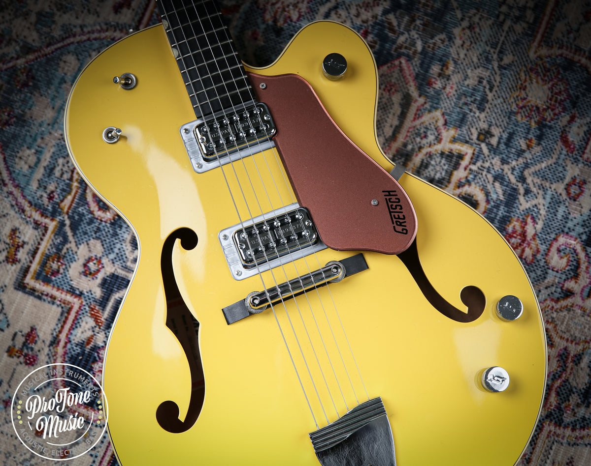 Gretsch G6118T 120th Anniversary Model Bamboo Yellow over Copper - ProTone Music Limited