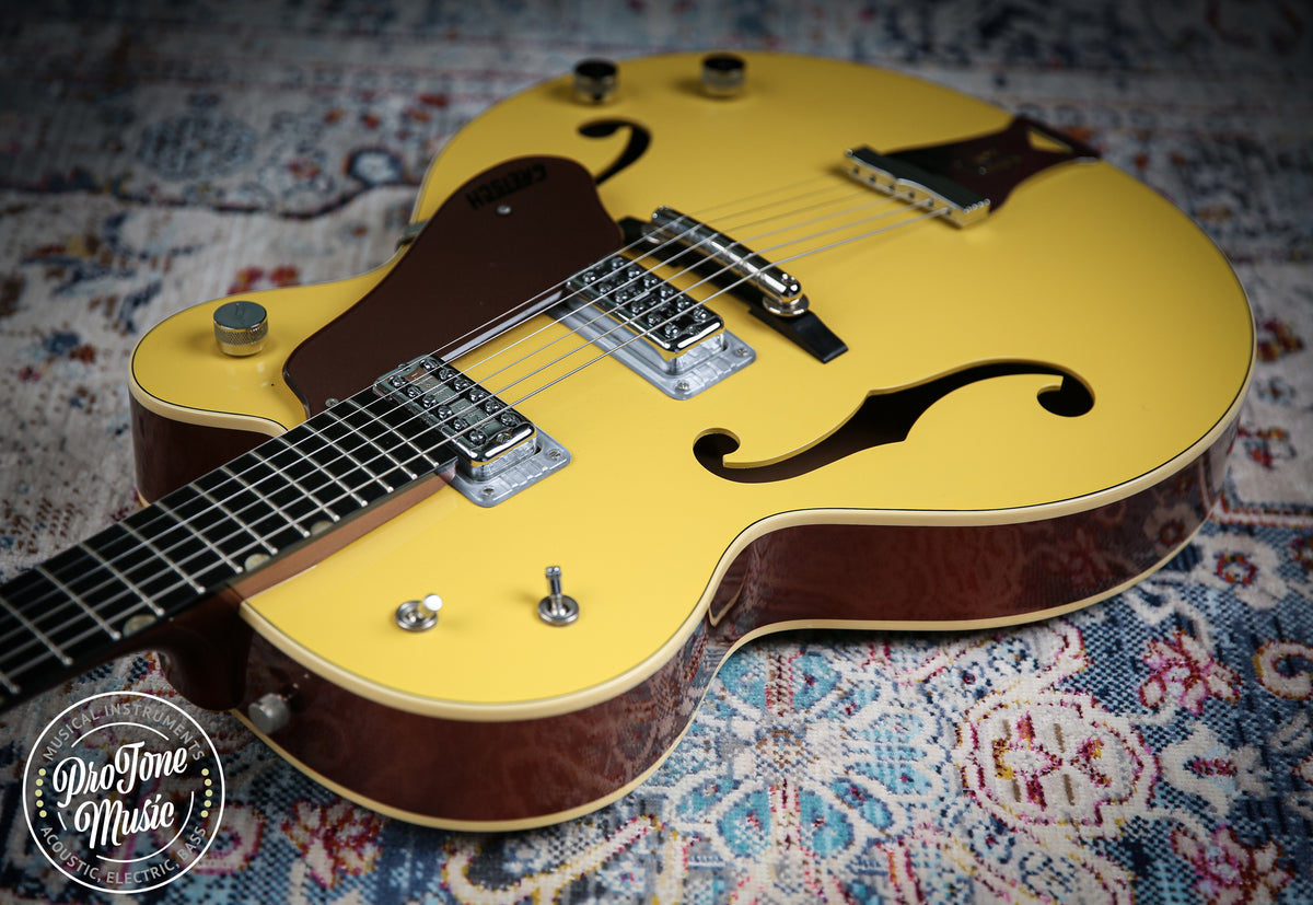 Gretsch G6118T 120th Anniversary Model Bamboo Yellow over Copper - ProTone Music Limited