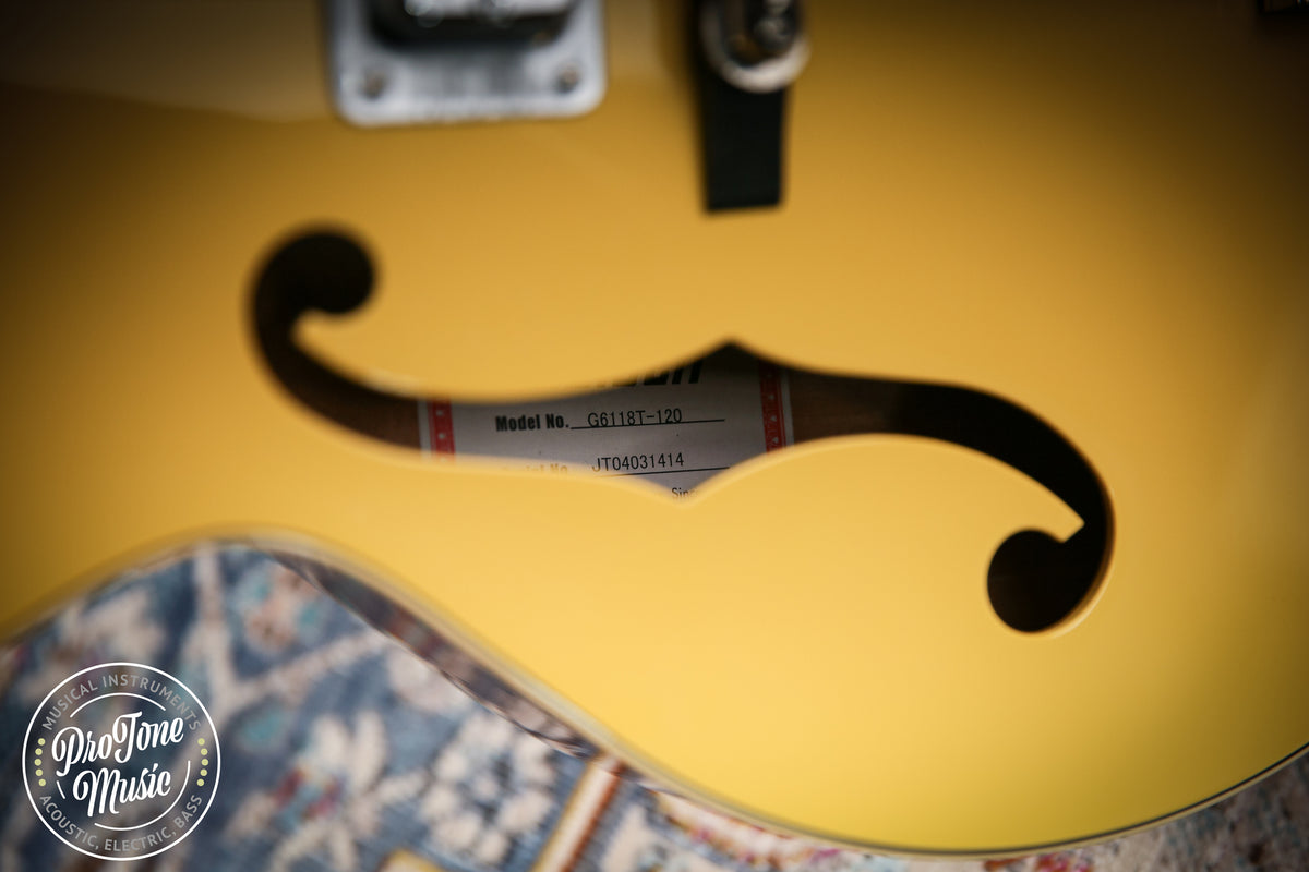 Gretsch G6118T 120th Anniversary Model Bamboo Yellow over Copper - ProTone Music Limited