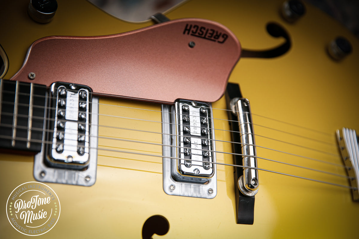 Gretsch G6118T 120th Anniversary Model Bamboo Yellow over Copper - ProTone Music Limited