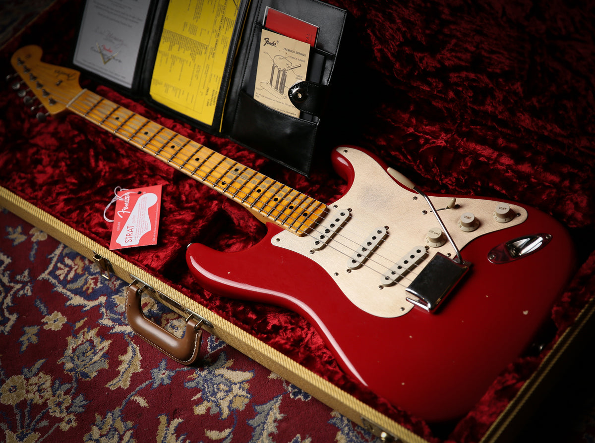 Fender USA Custom Shop 57&#39; Journyeman Relic Stratocaster Seminol Red HW POBLANOS - ProTone Music