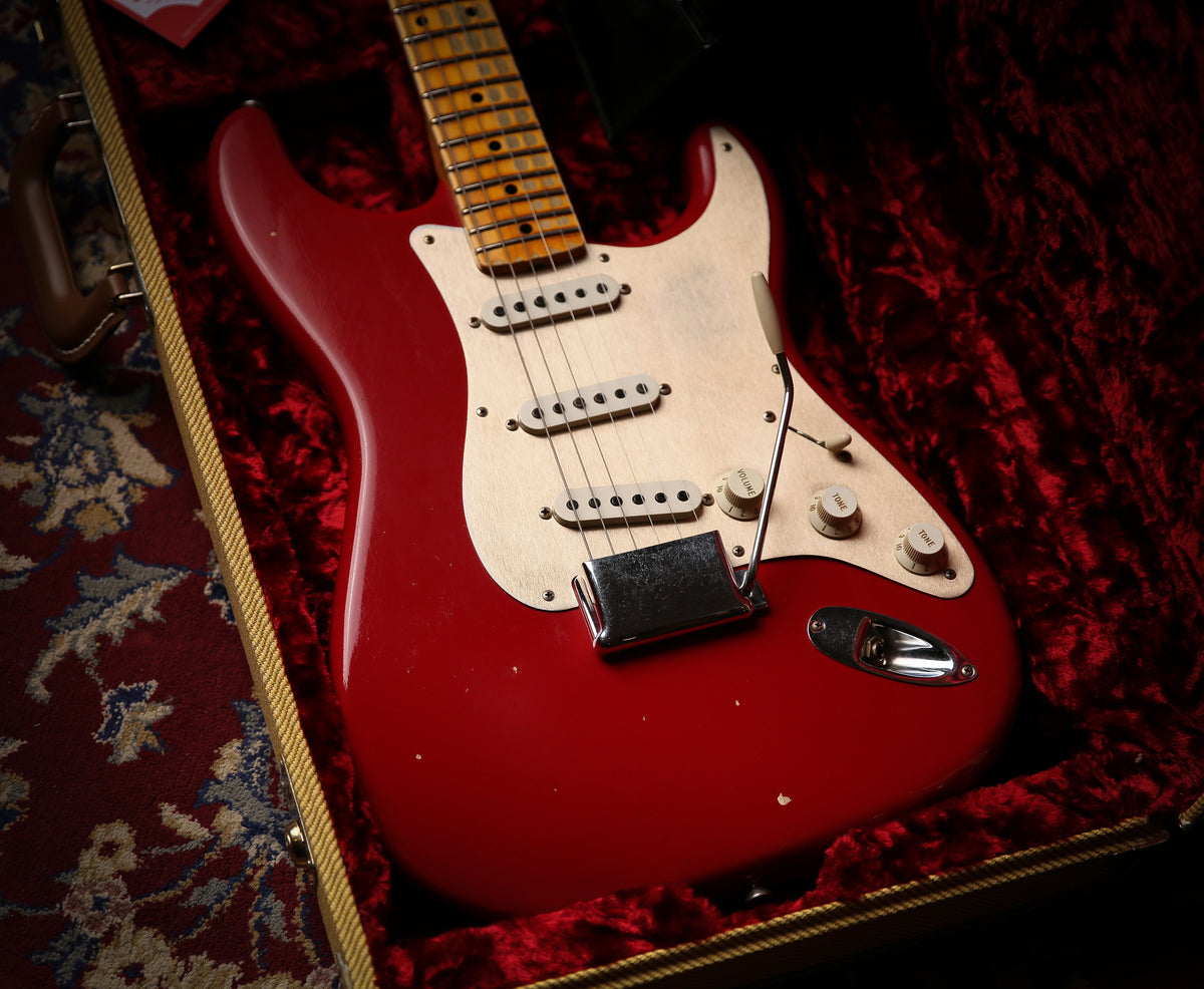 Fender USA Custom Shop 57&#39; Journyeman Relic Stratocaster Seminol Red HW POBLANOS - ProTone Music