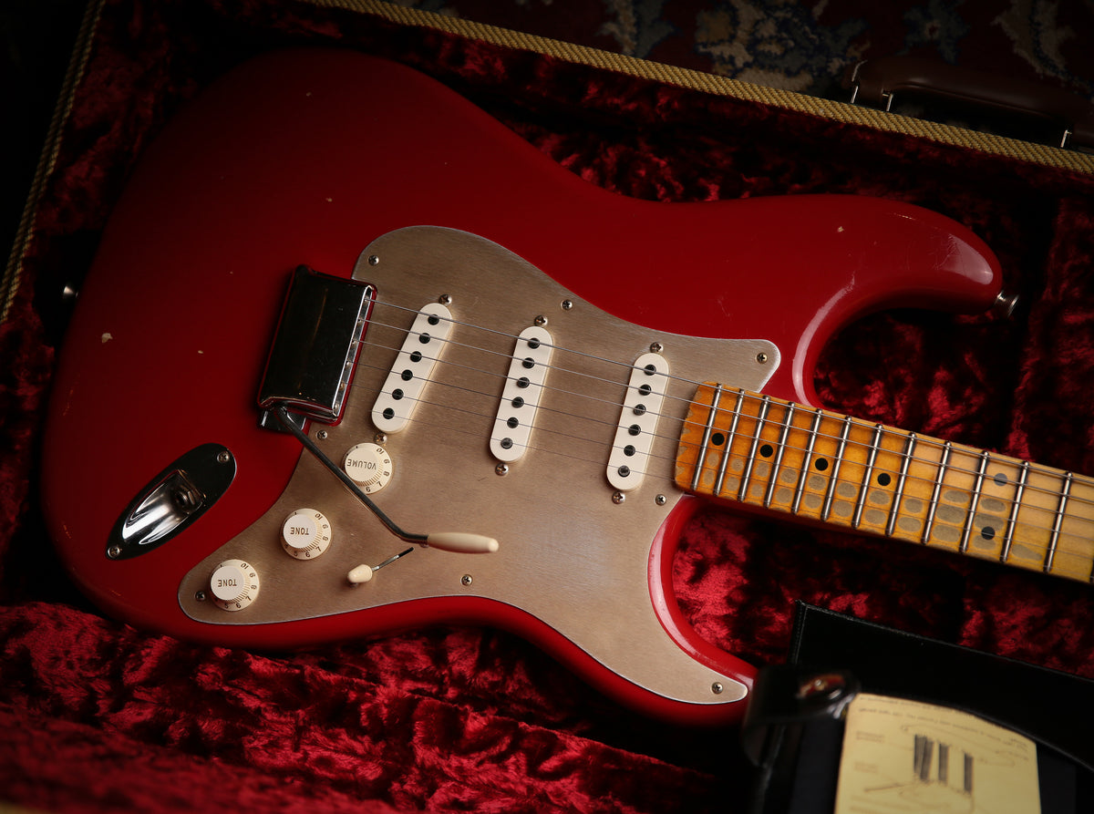 Fender USA Custom Shop 57&#39; Journyeman Relic Stratocaster Seminol Red HW POBLANOS - ProTone Music