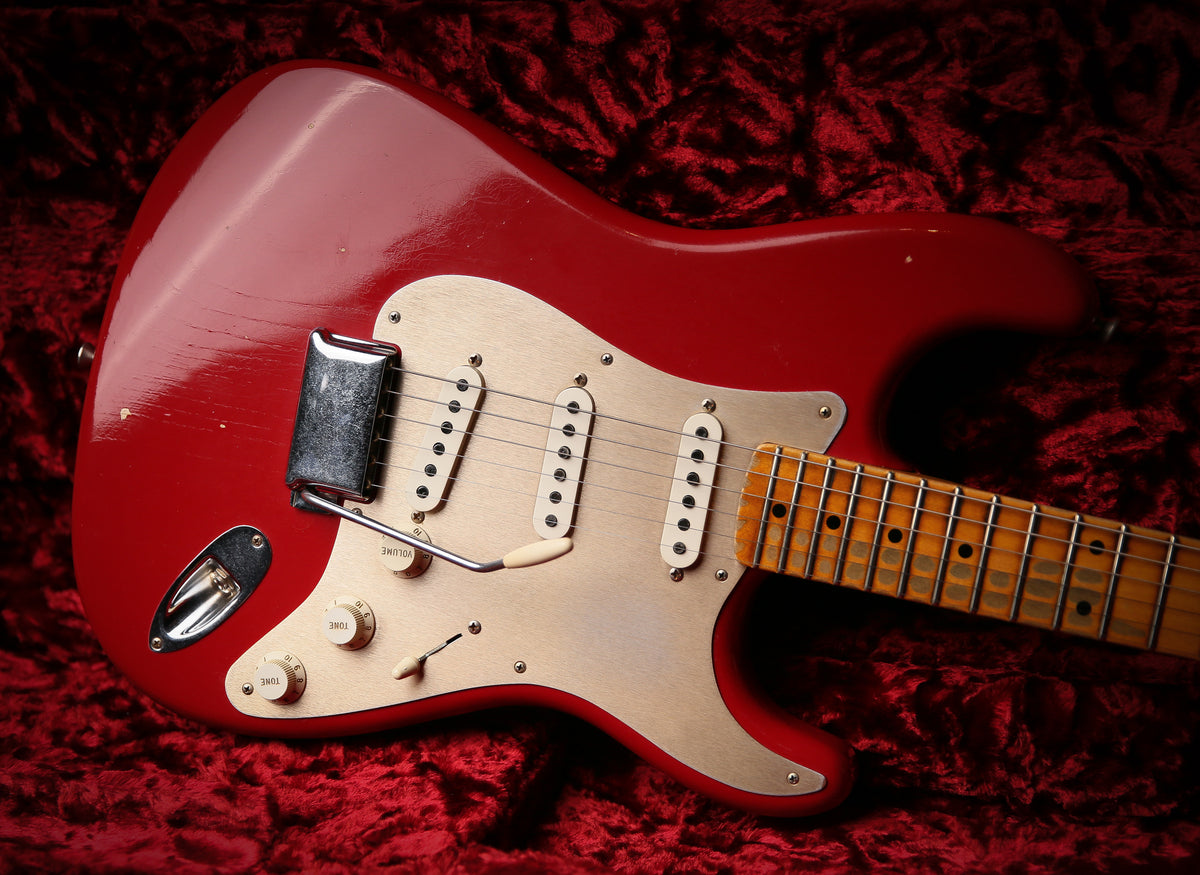 Fender USA Custom Shop 57&#39; Journyeman Relic Stratocaster Seminol Red HW POBLANOS - ProTone Music
