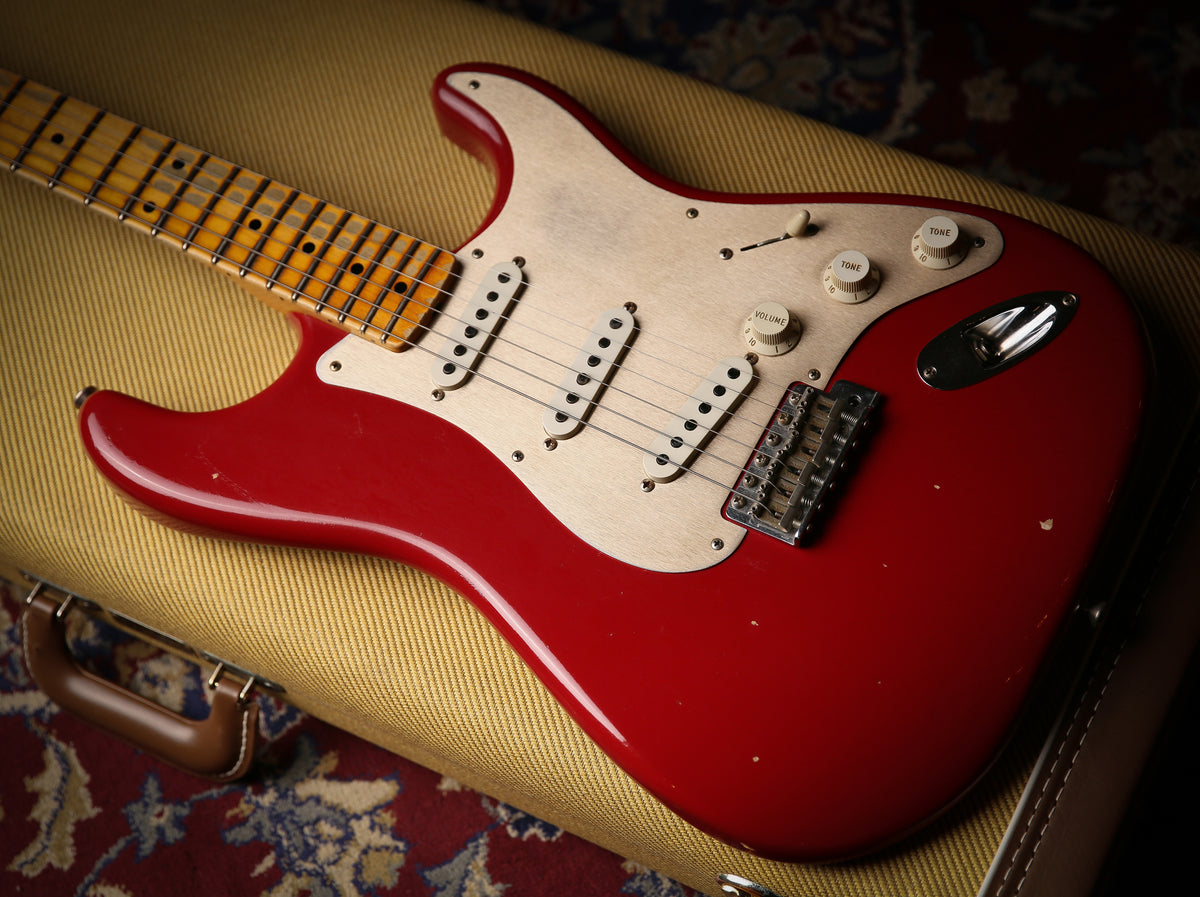 Fender USA Custom Shop 57&#39; Journyeman Relic Stratocaster Seminol Red HW POBLANOS - ProTone Music