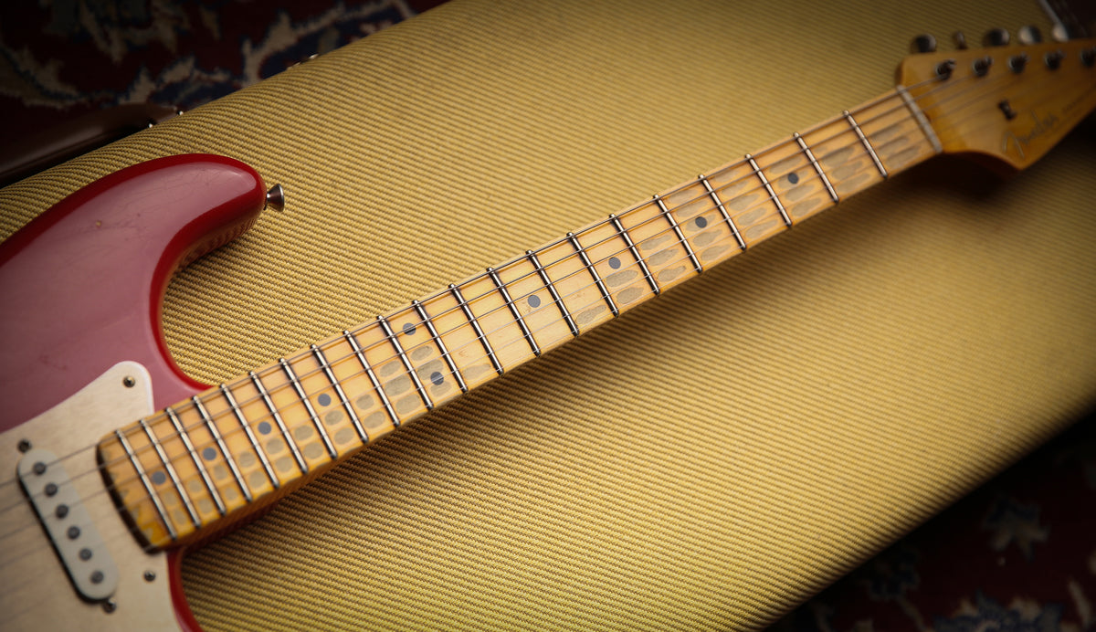 Fender USA Custom Shop 57&#39; Journyeman Relic Stratocaster Seminol Red HW POBLANOS - ProTone Music