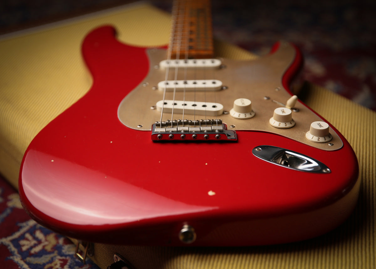 Fender USA Custom Shop 57&#39; Journyeman Relic Stratocaster Seminol Red HW POBLANOS - ProTone Music