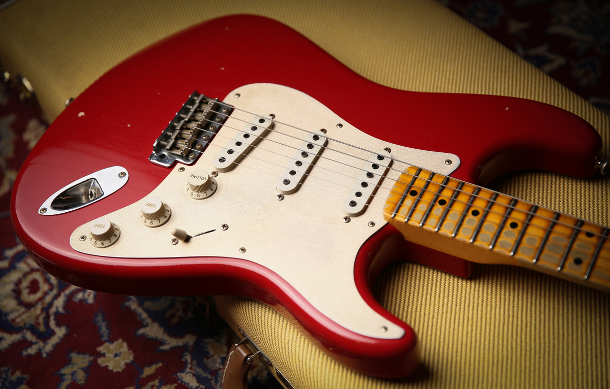 Fender USA Custom Shop 57&#39; Journyeman Relic Stratocaster Seminol Red HW POBLANOS - ProTone Music