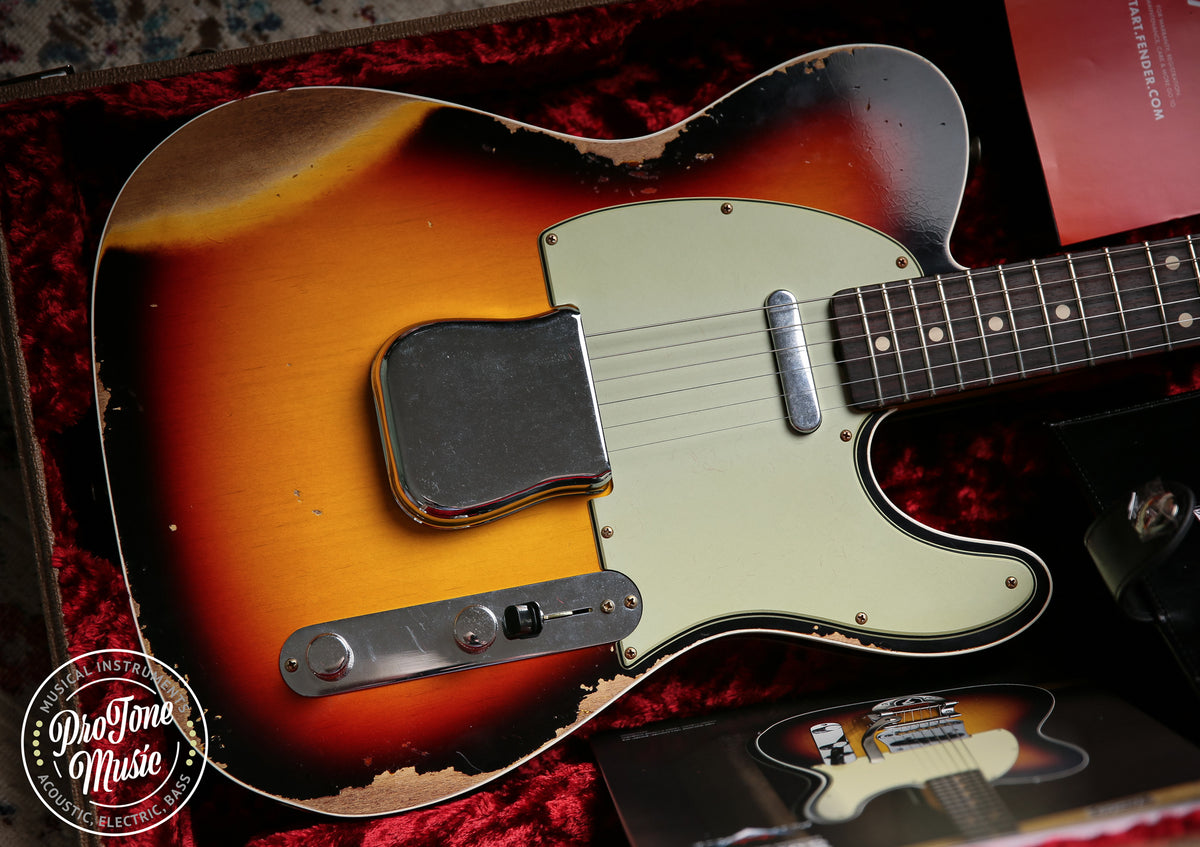 2025 Fender USA Custom Shop 1960 Tele Custom Heavy Relic 3 Tone Sunburst - ProTone Music Limited