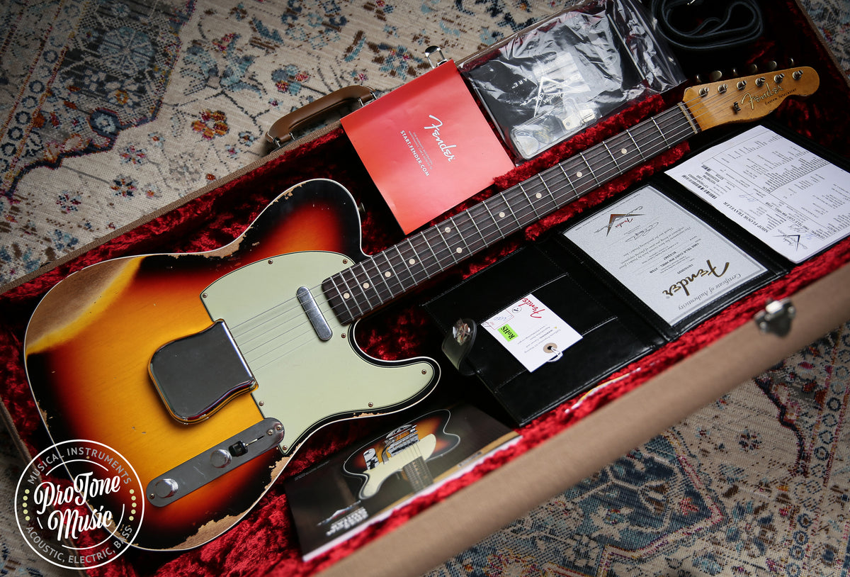 2025 Fender USA Custom Shop 1960 Tele Custom Heavy Relic 3 Tone Sunburst - ProTone Music Limited