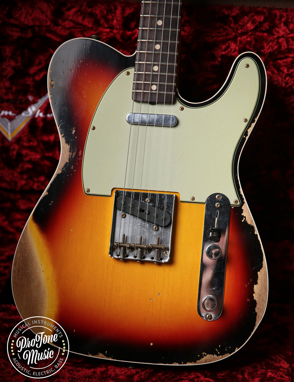 2025 Fender USA Custom Shop 1960 Tele Custom Heavy Relic 3 Tone Sunburst - ProTone Music Limited