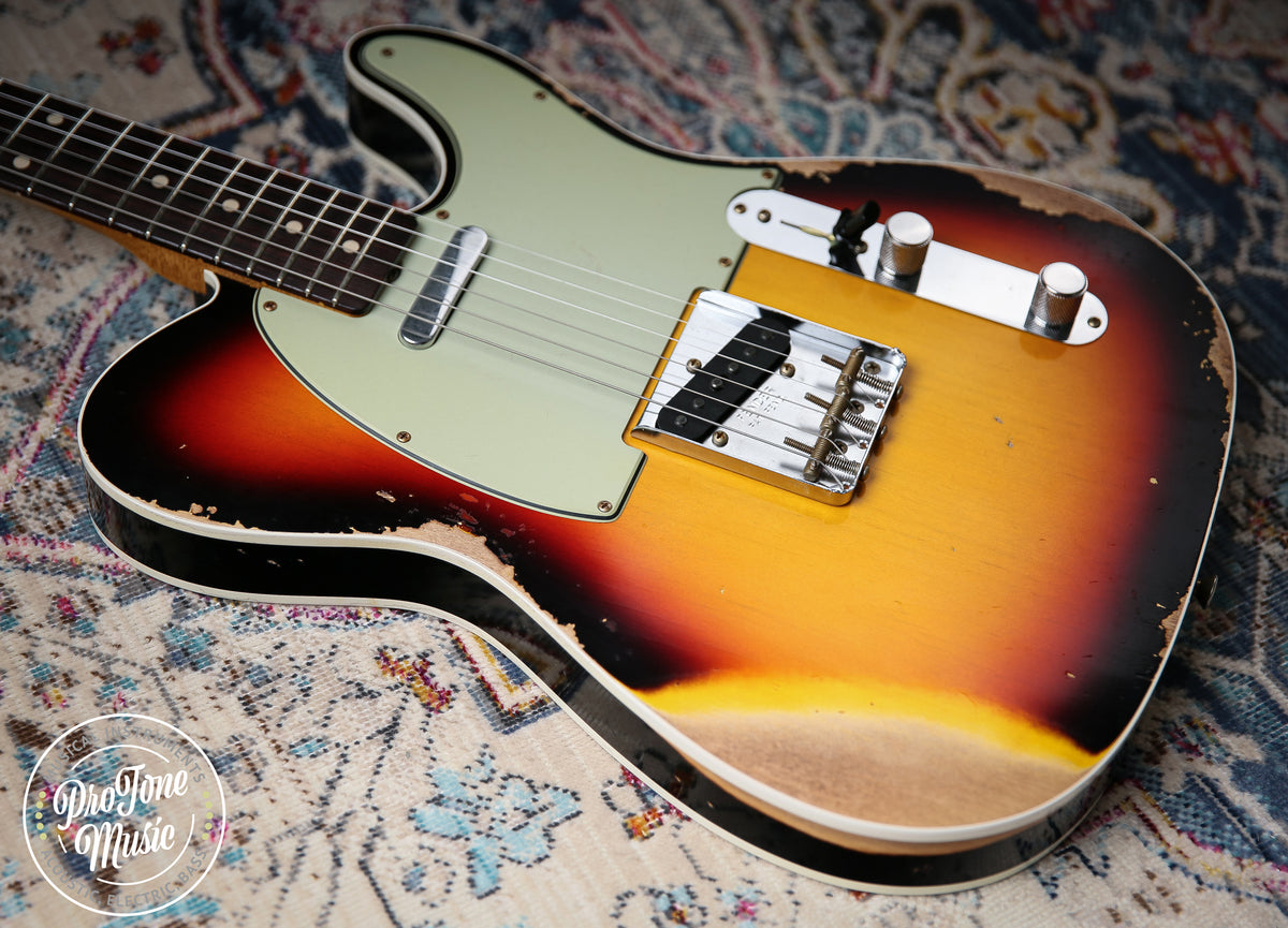 2025 Fender USA Custom Shop 1960 Tele Custom Heavy Relic 3 Tone Sunburst - ProTone Music Limited