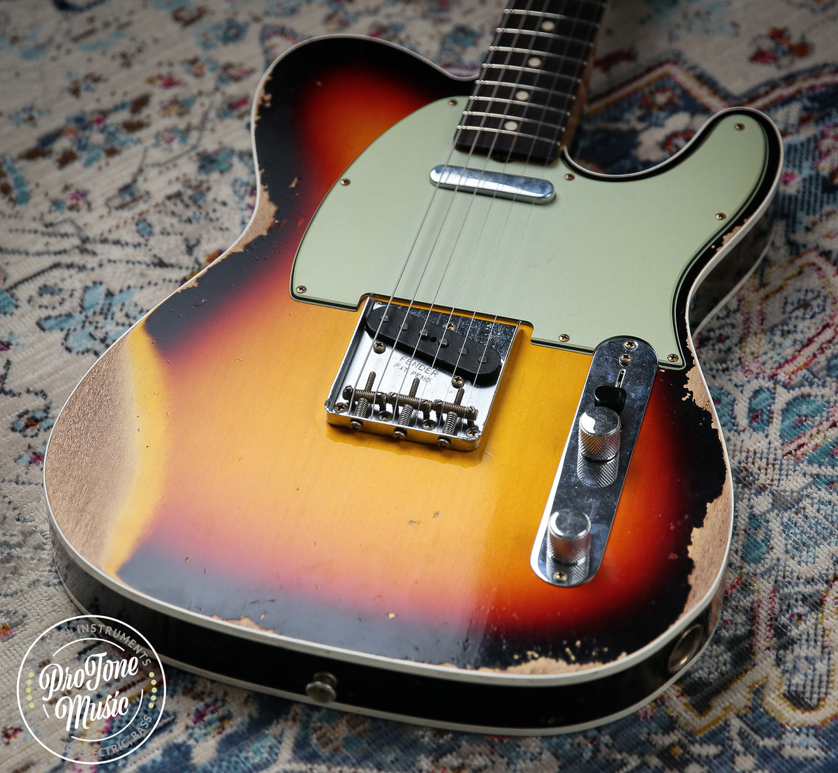 2025 Fender USA Custom Shop 1960 Tele Custom Heavy Relic 3 Tone Sunburst - ProTone Music Limited