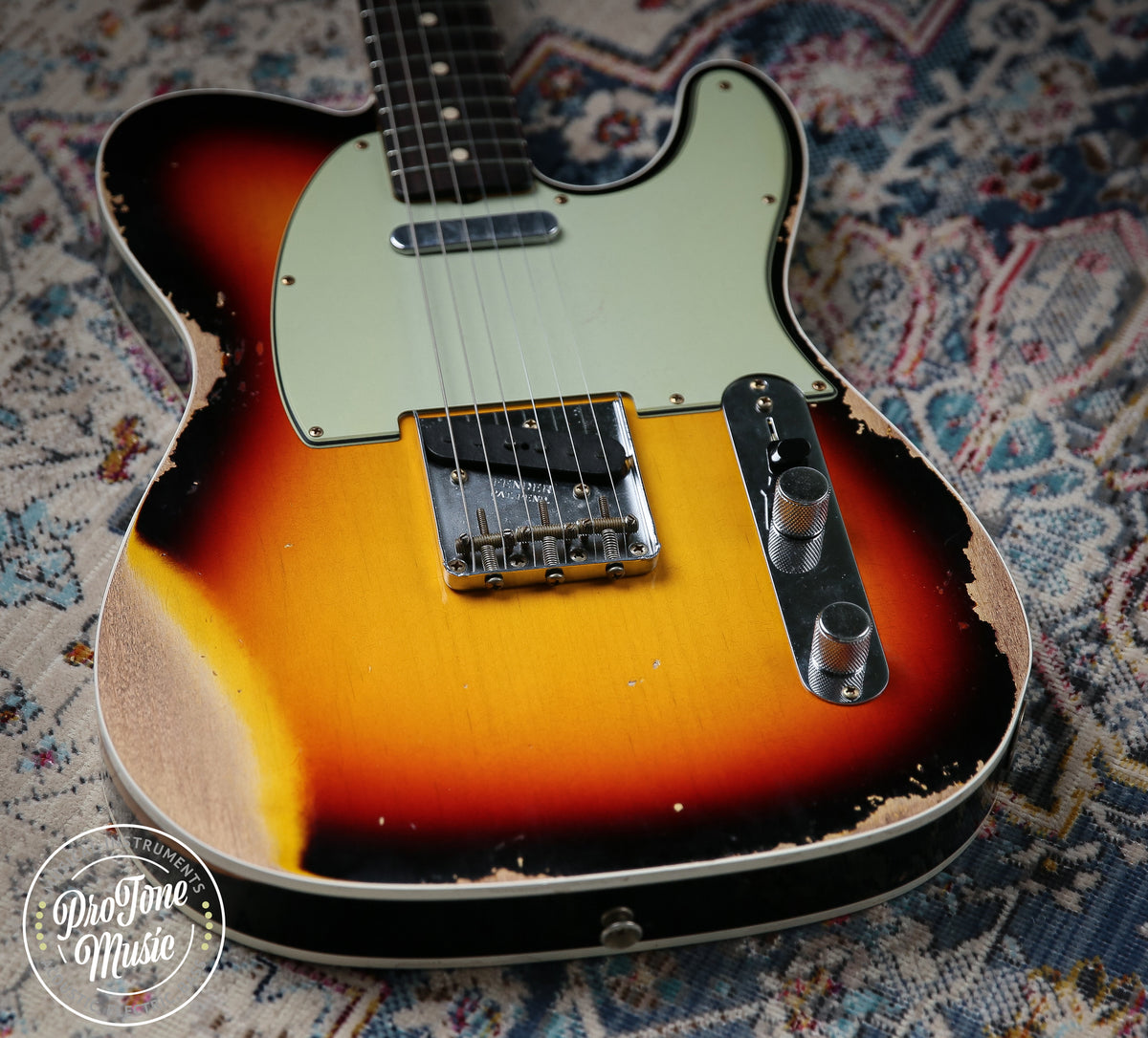 2025 Fender USA Custom Shop 1960 Tele Custom Heavy Relic 3 Tone Sunburst - ProTone Music Limited