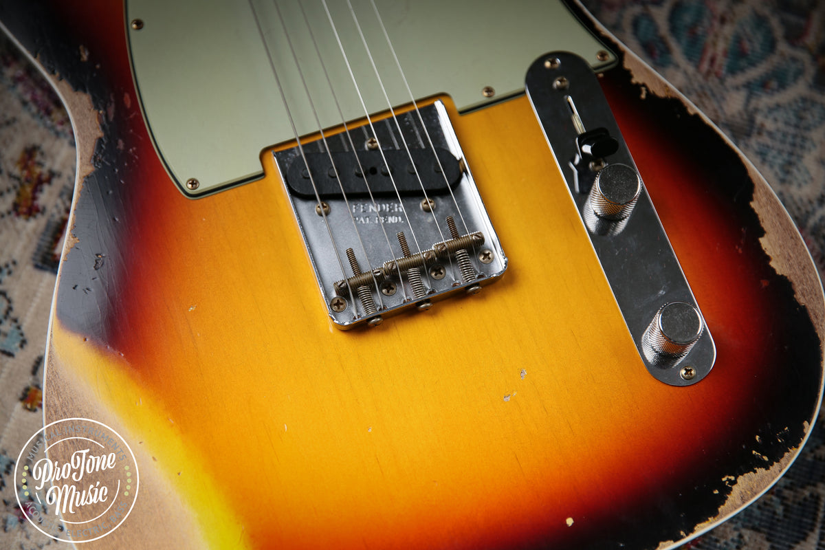 2025 Fender USA Custom Shop 1960 Tele Custom Heavy Relic 3 Tone Sunburst - ProTone Music Limited