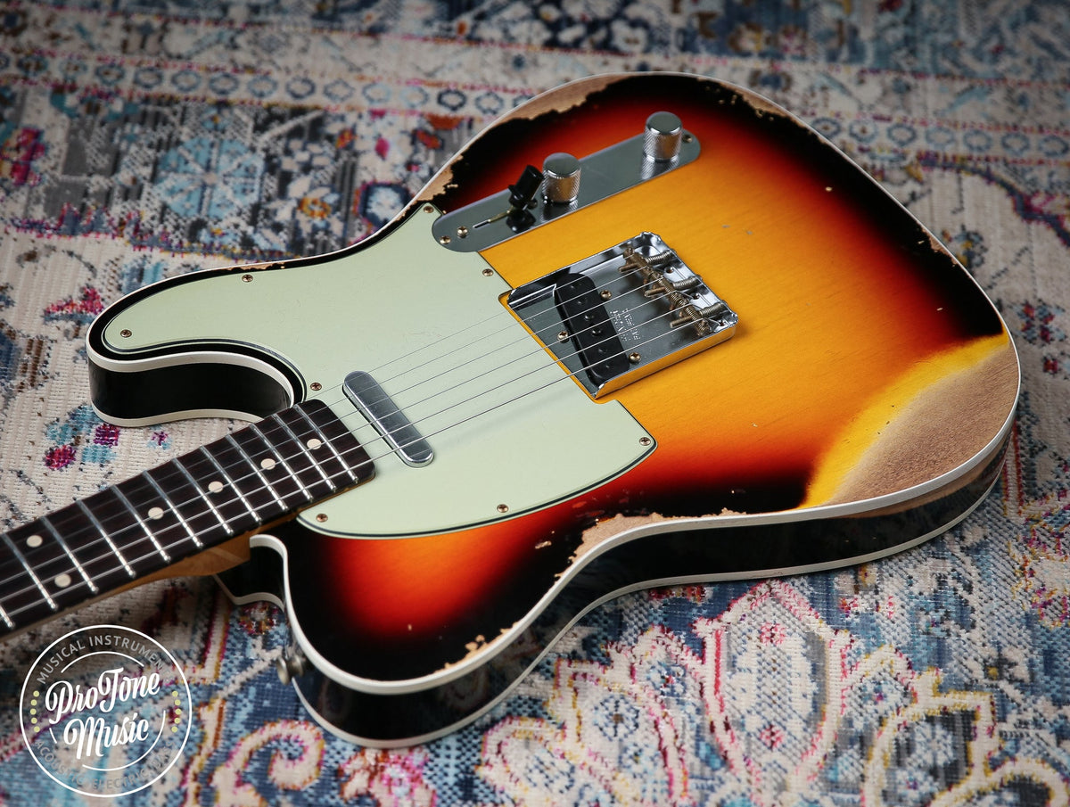 2025 Fender USA Custom Shop 1960 Tele Custom Heavy Relic 3 Tone Sunburst - ProTone Music Limited