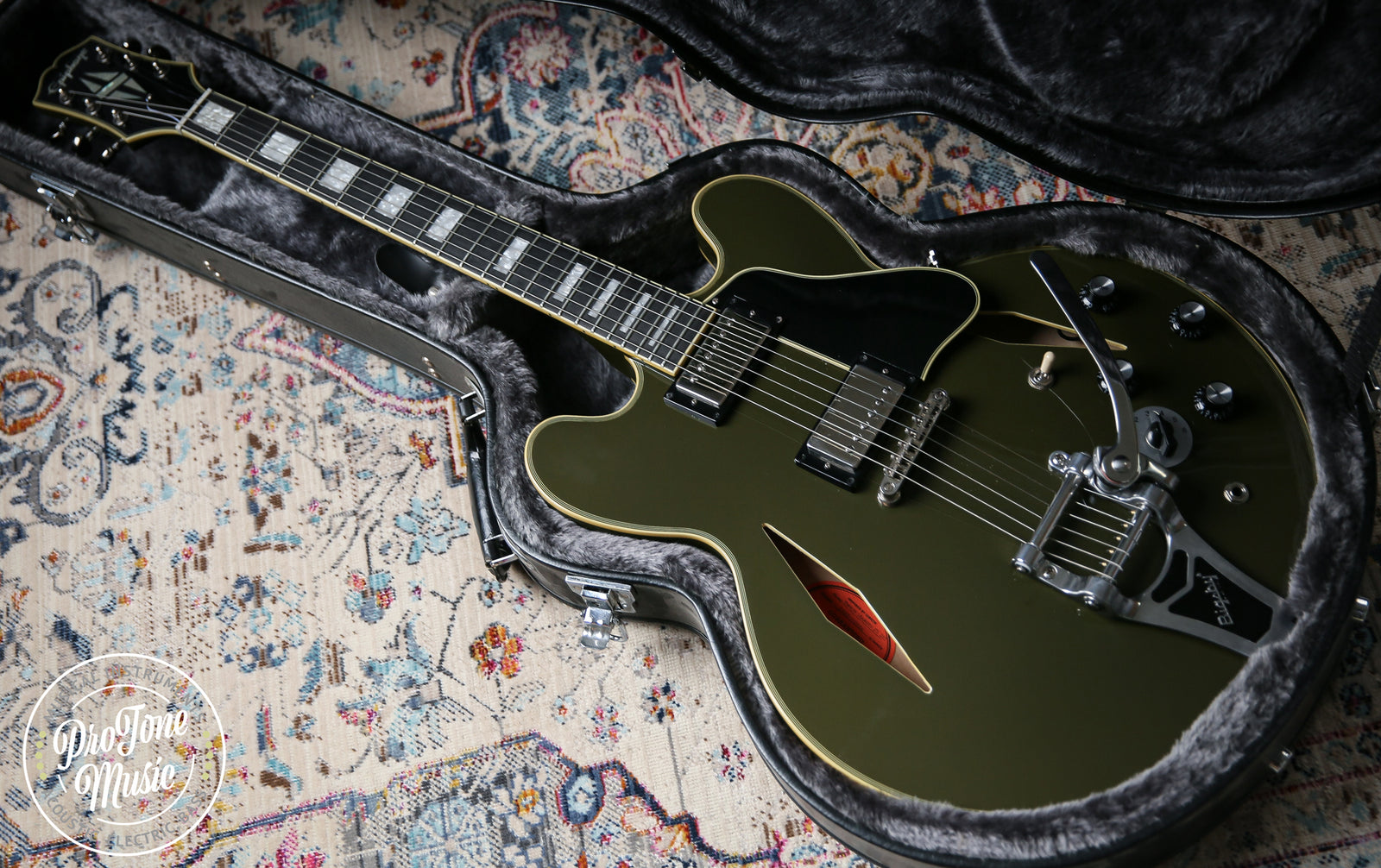 Epiphone Exclusive Shinichi Ubukata ES - 355 Custom Olive Drab - ProTone Music Limited