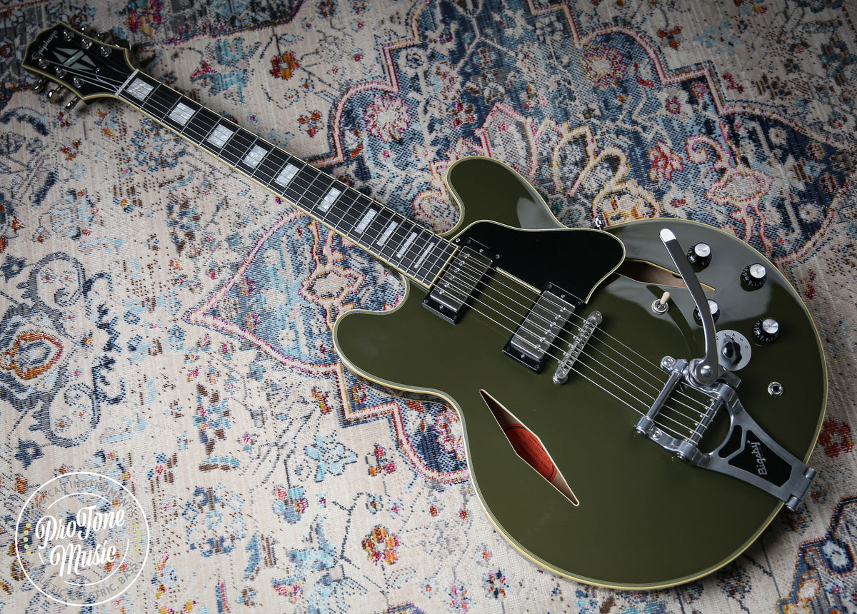 Epiphone Exclusive Shinichi Ubukata ES - 355 Custom Olive Drab - ProTone Music Limited