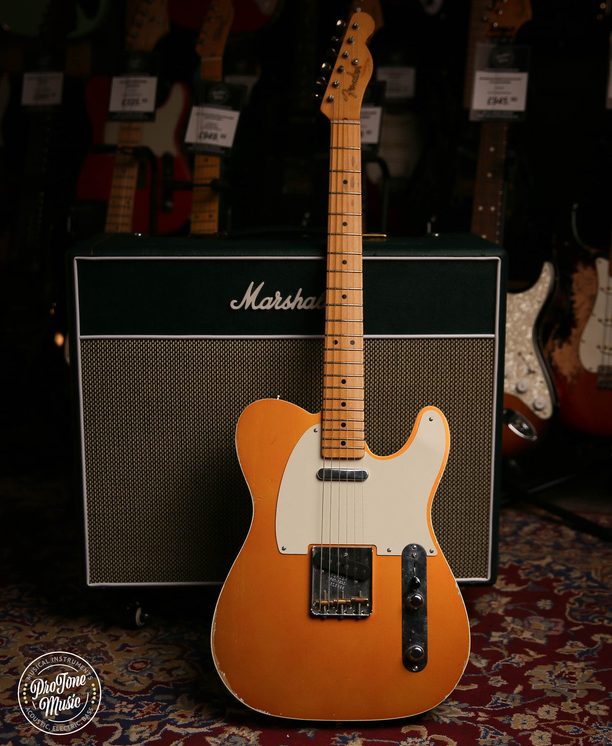 Fender Custom Shop 50s Relic Double Bound Telecaster Candy Tangerine Finish - ProTone Music