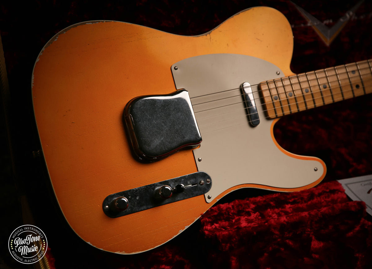 Fender Custom Shop 50s Relic Double Bound Telecaster Candy Tangerine Finish - ProTone Music