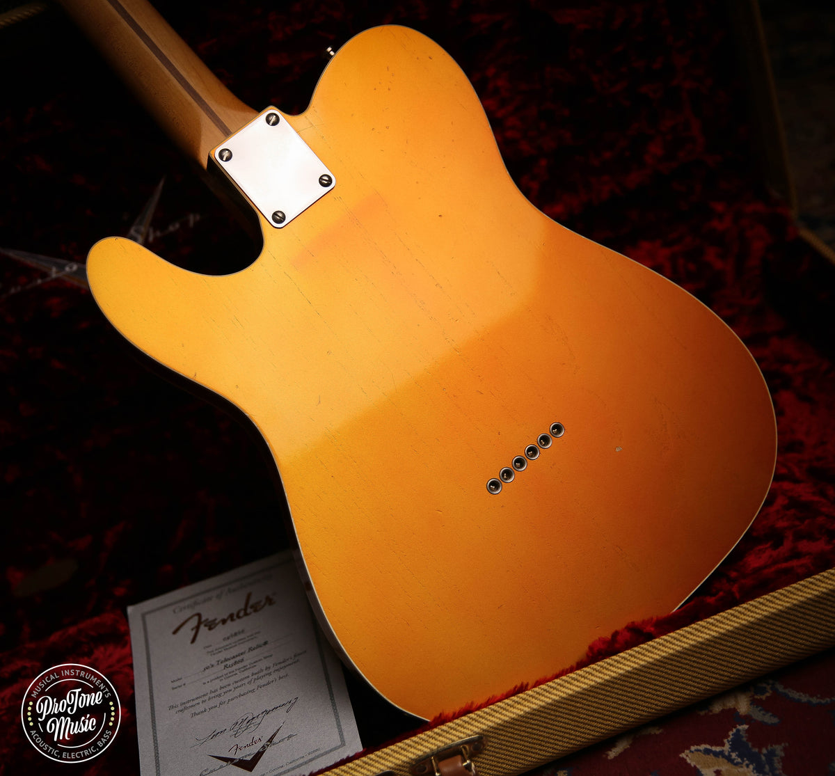 Fender Custom Shop 50s Relic Double Bound Telecaster Candy Tangerine Finish - ProTone Music