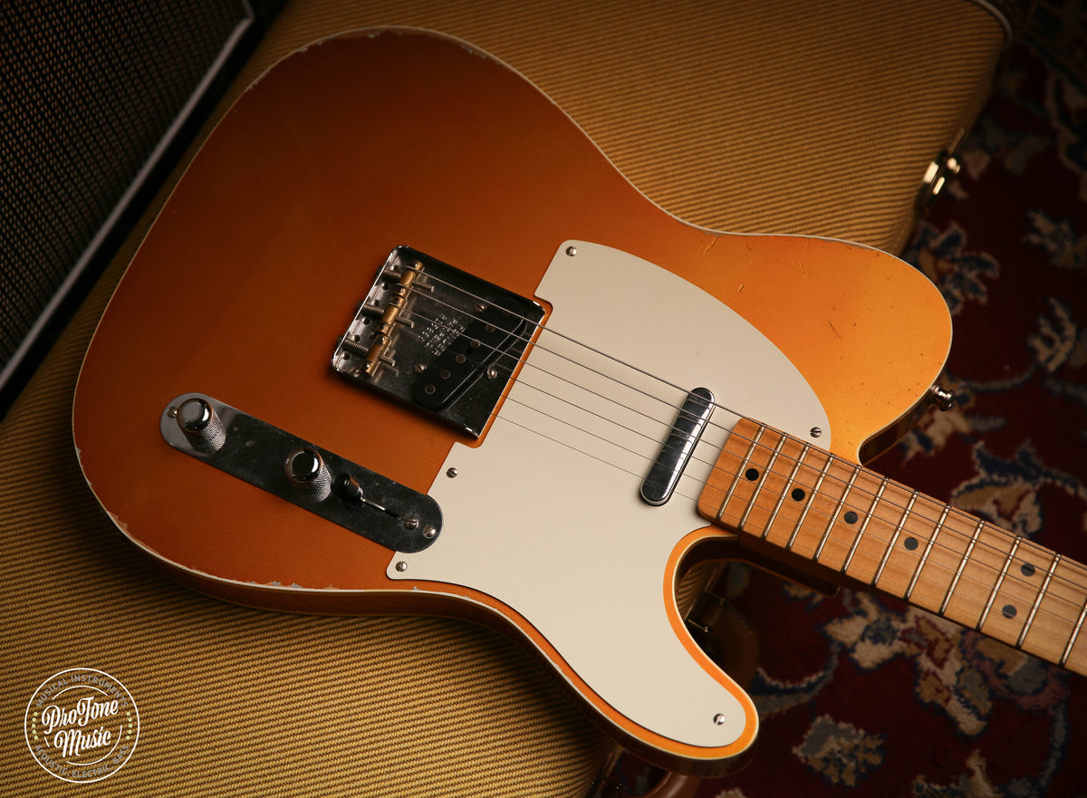 Fender Custom Shop 50s Relic Double Bound Telecaster Candy Tangerine Finish - ProTone Music