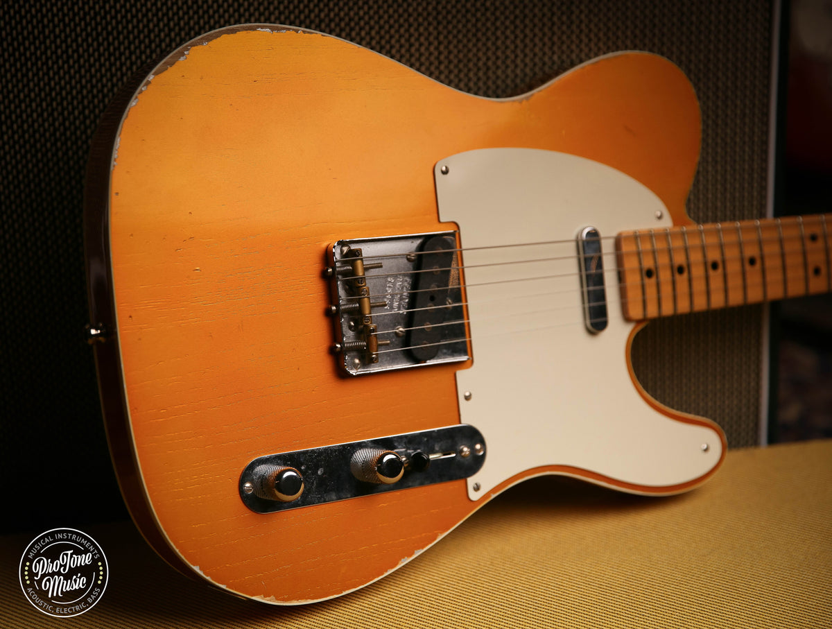 Fender Custom Shop 50s Relic Double Bound Telecaster Candy Tangerine Finish - ProTone Music