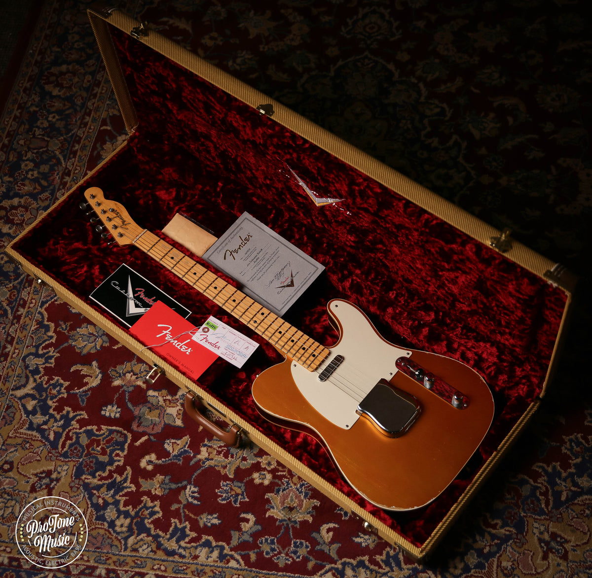 Fender Custom Shop 50s Relic Double Bound Telecaster Candy Tangerine Finish - ProTone Music