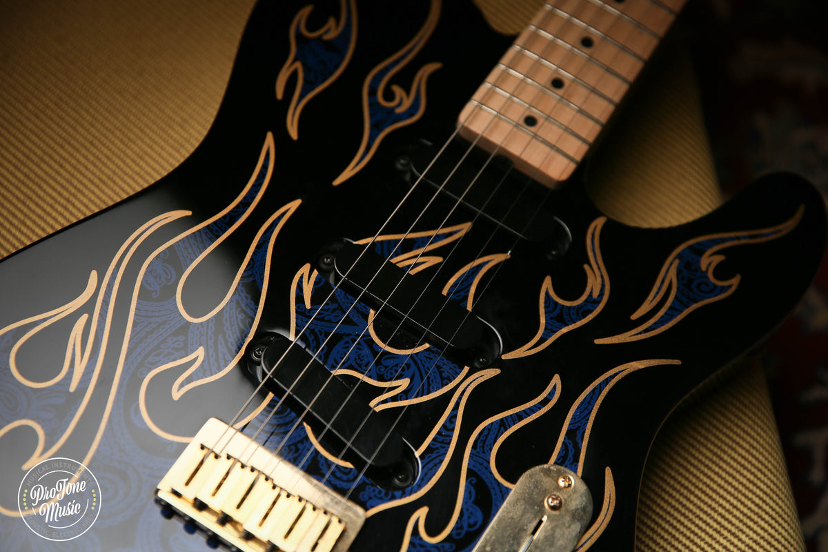Fender USA James Burton Signature Telecaster Blue Paisley Flame &amp; Fender Case - ProTone Music