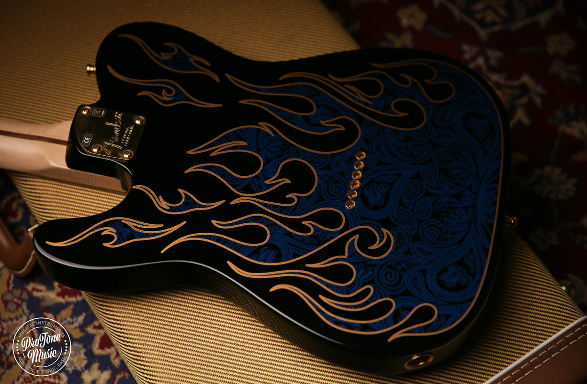 Fender USA James Burton Signature Telecaster Blue Paisley Flame &amp; Fender Case - ProTone Music