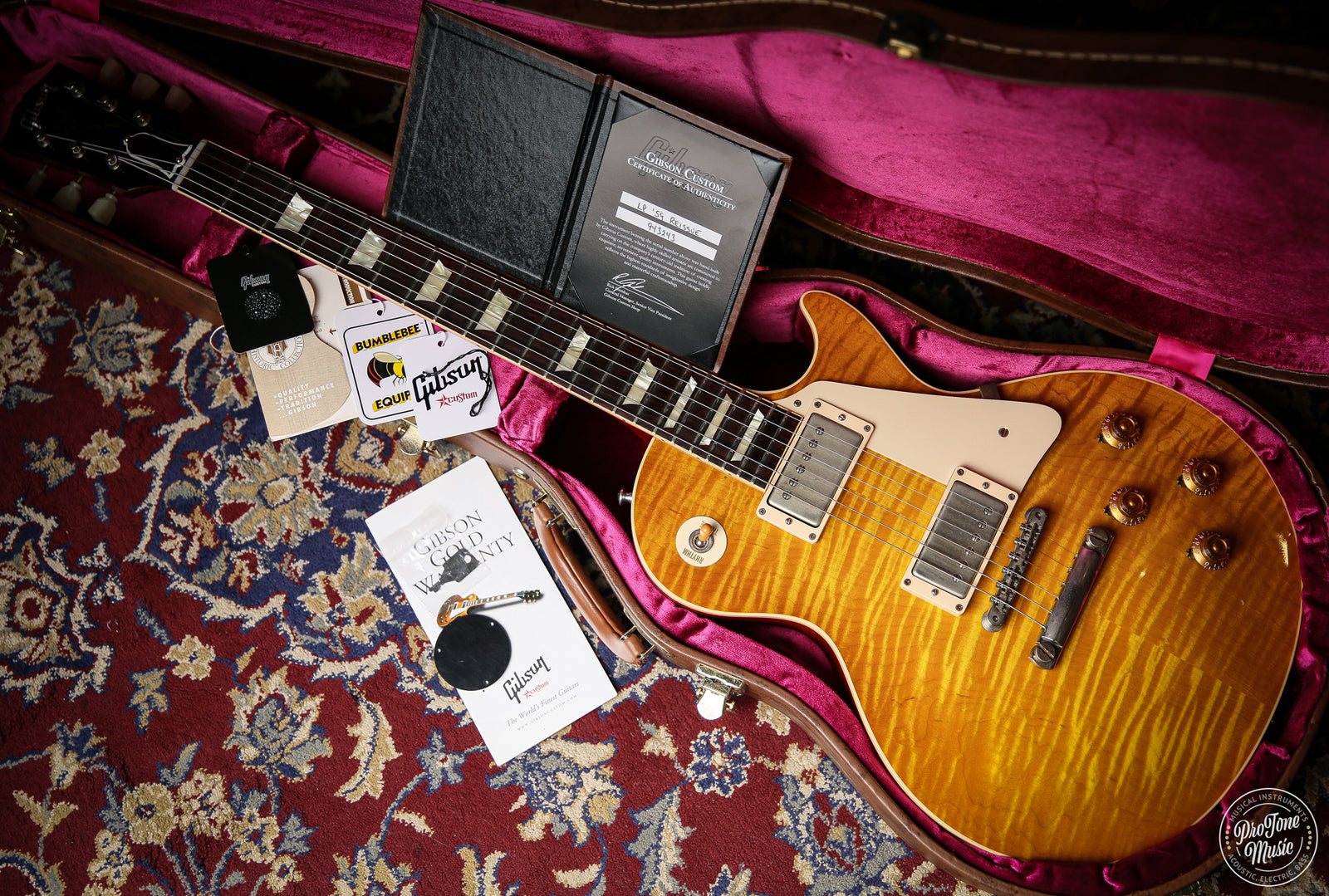 Gibson USA Custom Shop 59' Les Paul Flame Top Lemon Burst - ProTone Music Limited