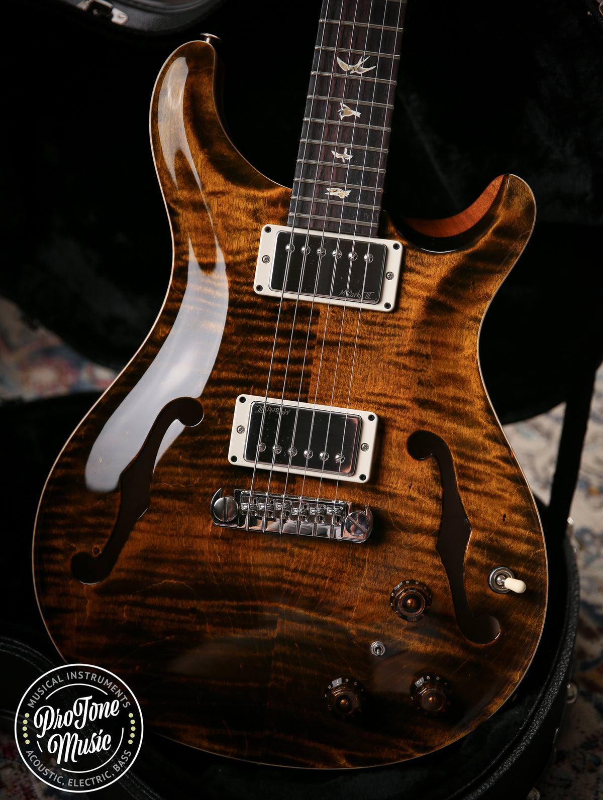 2025 PRS Hollowbody II Piezo Yellow Tiger